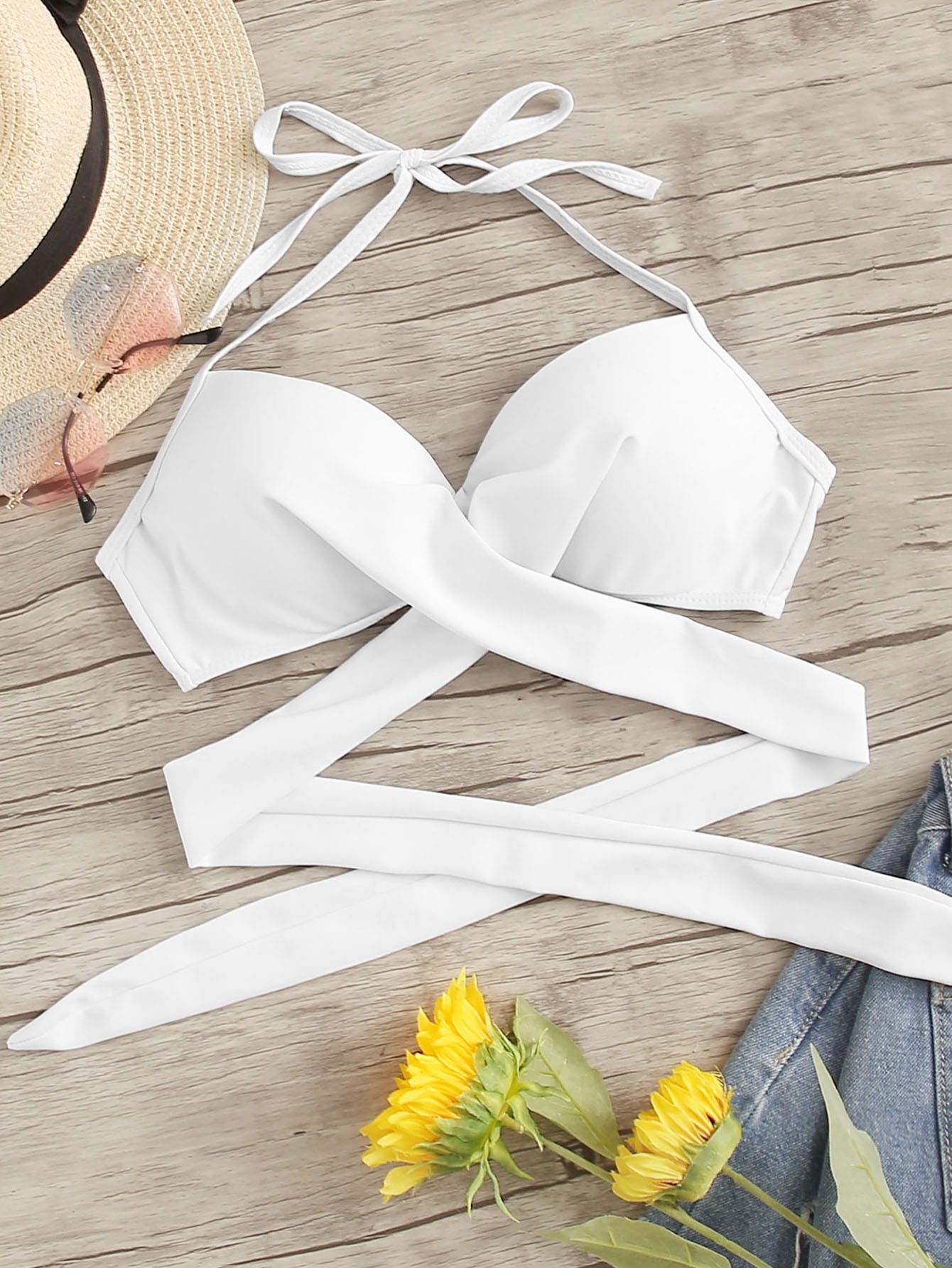 Wrap Halter Swimming Top