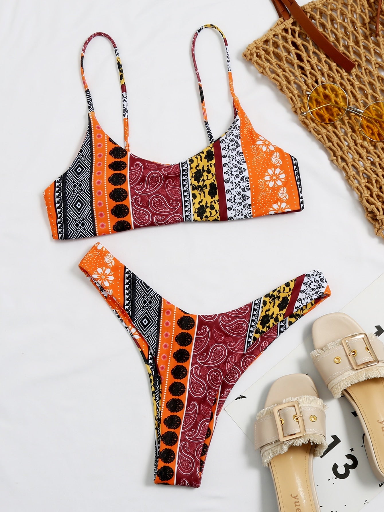 Tribal High Cut Bikini Swimsuit