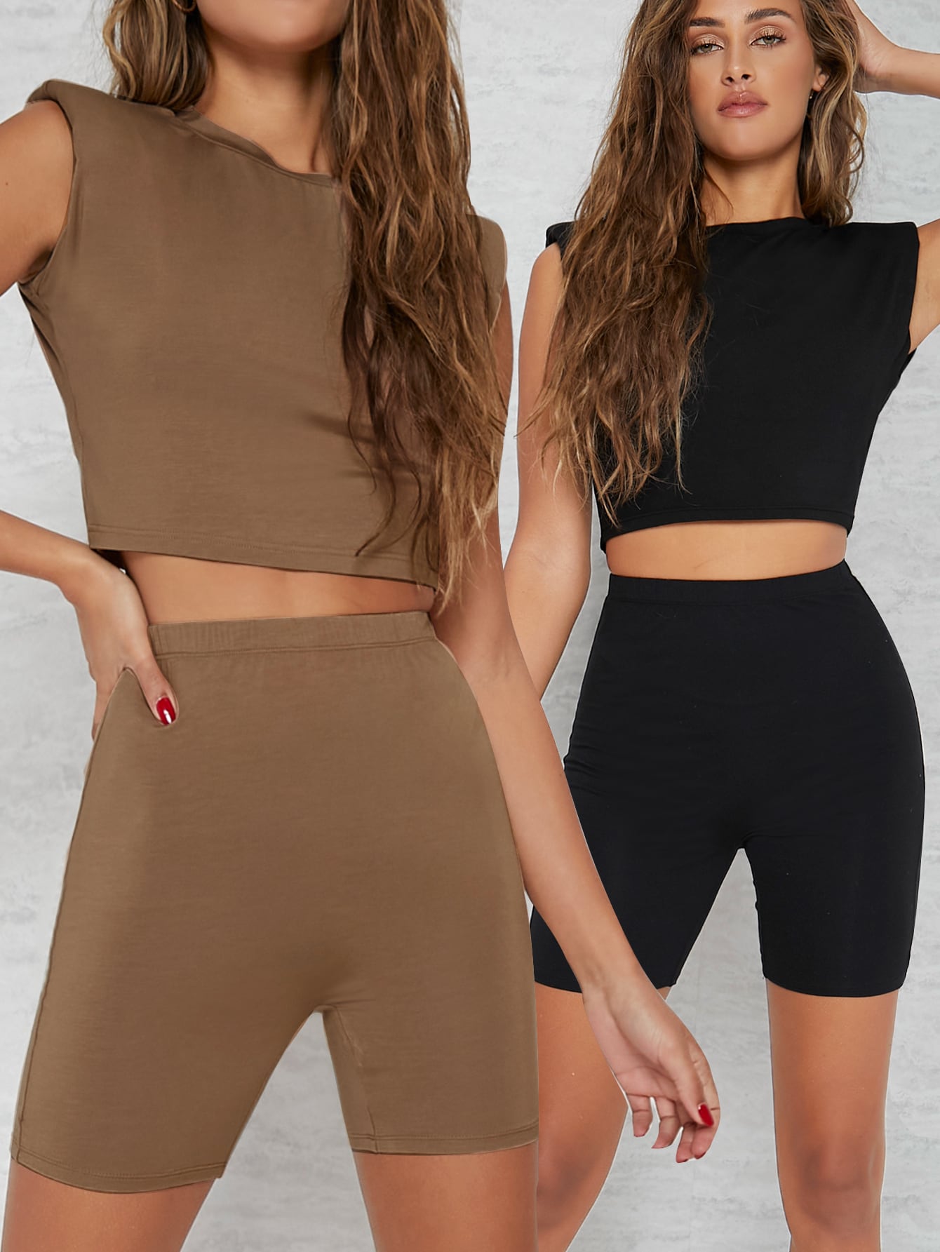 SHEIN High-Rise Biker Shorts Set - 2pcs