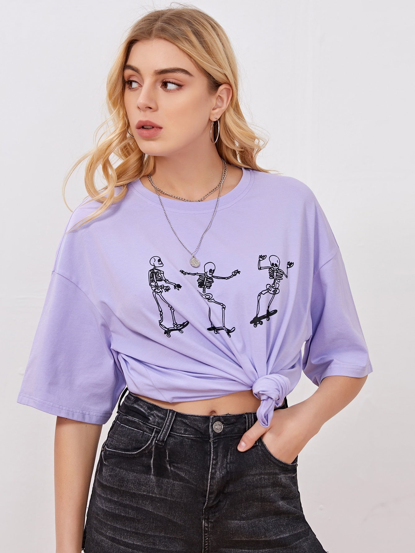 SHEIN Skull Print Tee